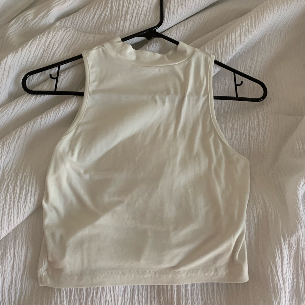 White Turtleneck Tank
